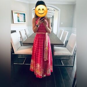 J. Crew Women’s 100% Silk Pink Maxi Dress with Belt, Sz 00 LIKE NEW